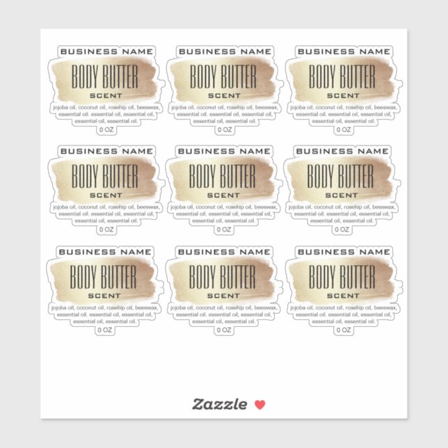Transparente Body Butter Labels (Blatt)