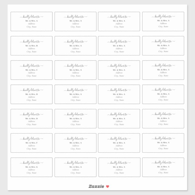 Transparente Calligraphy DIY Gastadresse Aufkleber (Blatt)