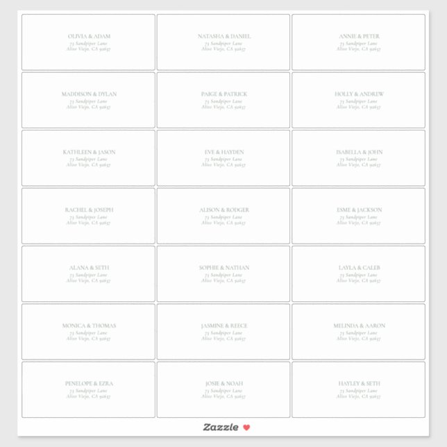 Transparente Dark Sage Green Guest Address Aufkleber (Blatt)