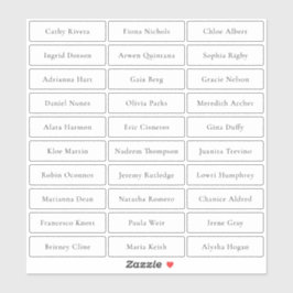Transparente, einfache und raffinierte Namen Aufkleber