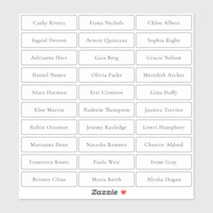 Transparente, einfache und raffinierte Namen Aufkleber