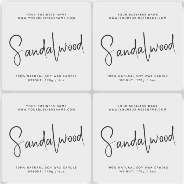 Transparente, einfache Verpackungskerze Aufkleber (Vorderseite)