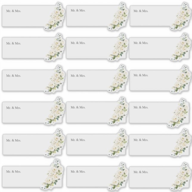 Transparente Gastadresse H2 Alabaster-Rose Aufkleber (Vorderseite)