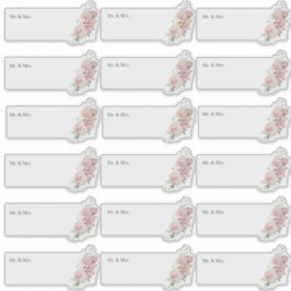 Transparente Gastadresse H2 Dusty-Rose Aufkleber