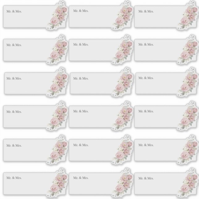 Transparente Gastadresse H2 Dusty-Rose Aufkleber (Vorderseite)