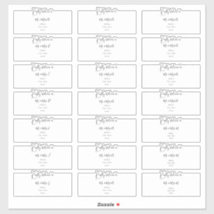 Transparente Gäste-Adressetiketten, Stylische Schr Aufkleber