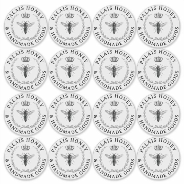Transparente Honig-Logos für Queen Bee Apiary Aufkleber (Vorderseite)