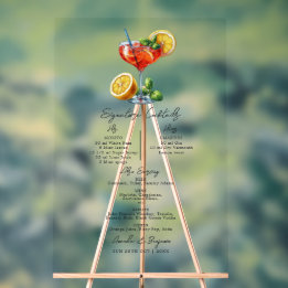 Transparente italienische Hochzeitcocktails Acrylschild