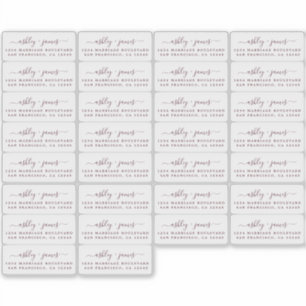 Transparente Kalligraphie-Rücksendeadressen-Aufkle Aufkleber