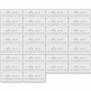 Transparente Kalligraphie-Rücksendeadressen-Aufkle Aufkleber