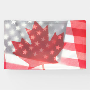Transparente Kanada- und USA-Flaggen Banner