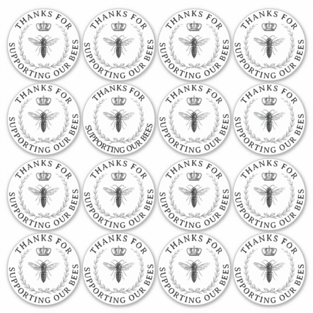 Transparente Königin Bee danke Ihnen für die Unter Aufkleber (Vorderseite)
