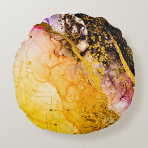 Transparente Kreativität. Abstrakte Wolken - ART.  Rundes Kissen