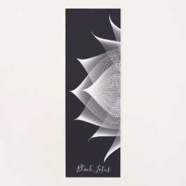 Transparente Lotus Schwarz-Weiß-Blütenvorlage Yogamatte