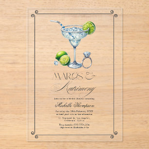 Transparente Margs und Matrimony Brautparty Acryleinladungen