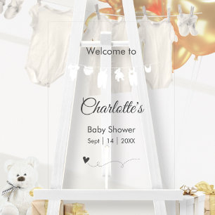 Transparente minimalistische moderne Babyparty Acrylschild