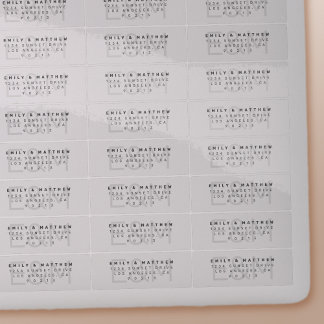Transparente moderne Monogram-Hochzeitstil-Rücksen Aufkleber