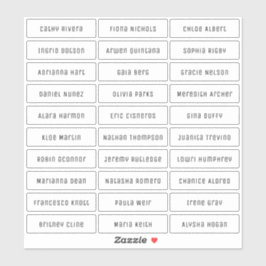 Transparente, moderne und schicke Gästetiketten Aufkleber