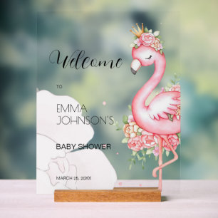Transparente Pink Flamingo Es ist eine Girl Baby D Acrylschild