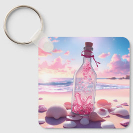 Transparente romantische Schwimmflasche Schlüsselanhänger