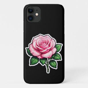 Transparente Rosa-Blume-Aufkleber Case-Mate iPhone Hülle