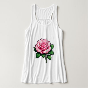 Transparente Rosa-Blume-Aufkleber Tank Top