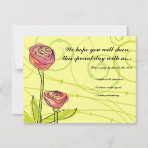 Transparente Rose Bat Mitzvah Reply Card Einladung