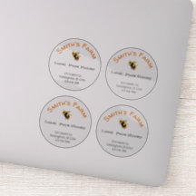 Transparente Round Custom Honey Stickers