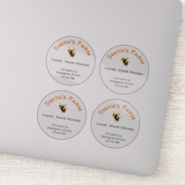 Transparente Round Custom Honey Stickers Aufkleber