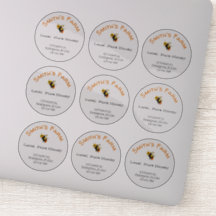 Transparente Round Custom Honey Stickers