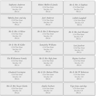 Transparente Schlichte Empfängeradressen Aufkleber