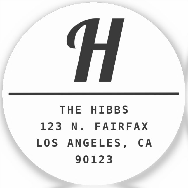 Transparente Schwarz-Weiß-Rücksendeadresse Aufkleber (Vorderseite)