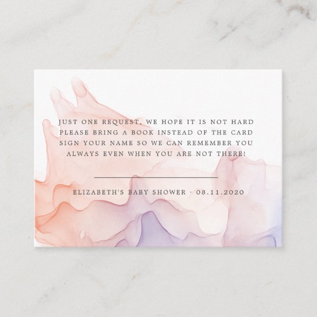 transparente Seidendusche, moderne Babydusche Begleitkarte (Vorderseite)