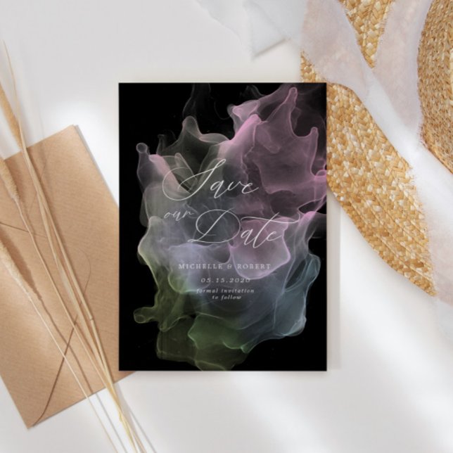 Transparente Silk Elegant Save the Date Card Einladung (Von Creator hochgeladen)