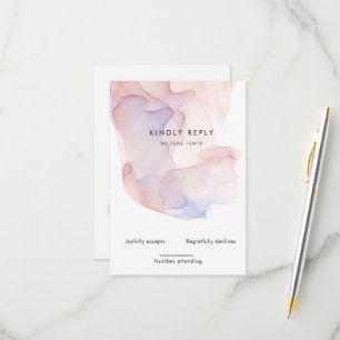 Transparente Silk Moderne vertikale RSVP-Karte RSVP Karte