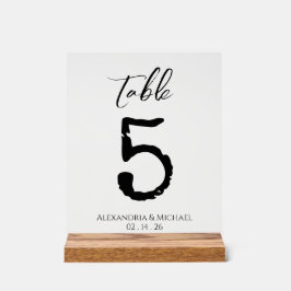 Transparente Vintage Wedding Table Sign Number Acrylschild