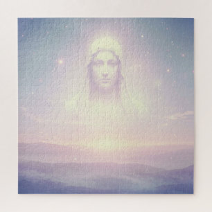 Transparenter Angelic Male Spirit erscheint in Sky Puzzle