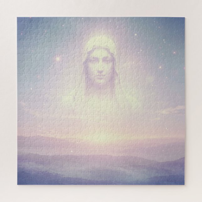 Transparenter Angelic Male Spirit erscheint in Sky Puzzle (Vertikal)