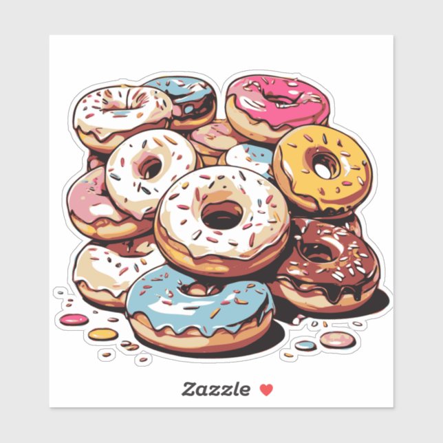 Transparenter Donuts-Sticker Aufkleber (Blatt)
