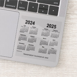 Transparenter Kalender 2024-2025 von Janz Aufkleber