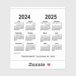 Transparenter Kalender 2024-2025 von Janz Aufkleber