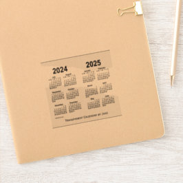 Transparenter Kalender 2024-2025 von Janz Aufkleber