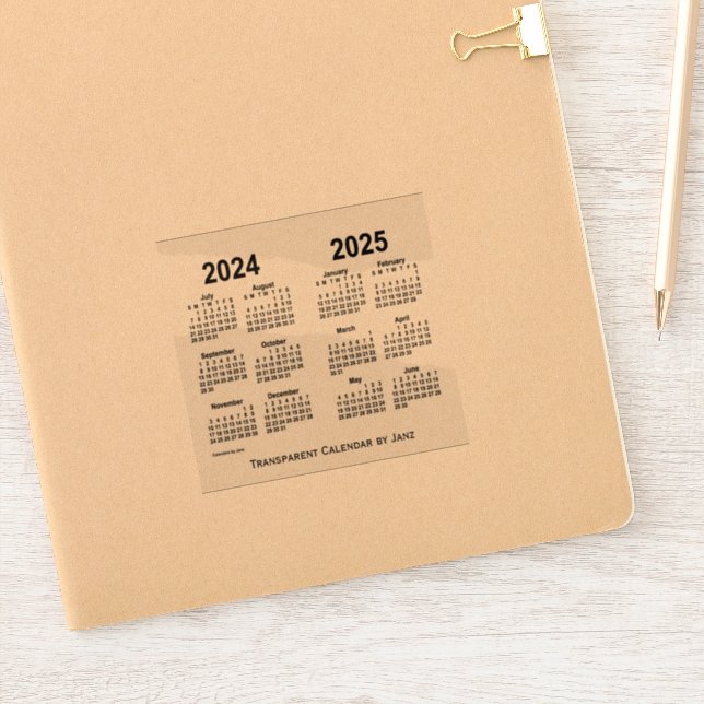 Transparenter Kalender 2024-2025 von Janz Aufkleber (Notizbuch)