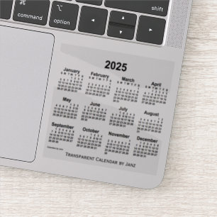 Transparenter Kalender 2025 von Janz Aufkleber
