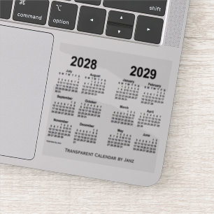 Transparenter Kalender 2028-2029 von Janz Aufkleber