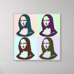 Transparenter Pop Art Mona Lisa Leinwand<br><div class="desc">Transparent Pop Art Mona Lisa or La Gioconda,  by Leonardo da Vinci,  with red lips and green eyes in vintage poster style</div>