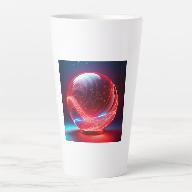 Transparenter reflektierender roter Globus mit Ste Milchtasse (Vorderseite)