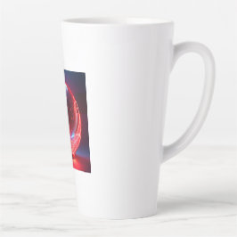 Transparenter reflektierender roter Globus mit Ste Milchtasse