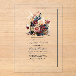 Transparentes Acrylwein und Brautparty Acryleinladungen