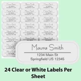 Transparentes Etikett für Individuelle Name Rückse